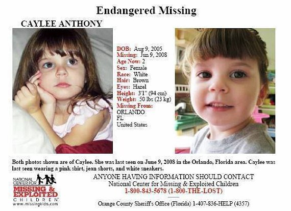 Caylee Anthony Missing Poster